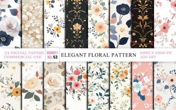 Download Elegant Floral Seamless Pattern Digital - Premium Bundle