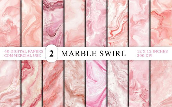 Download Soft Pink Marble Swirl Backgrounds - Premium Bundle
