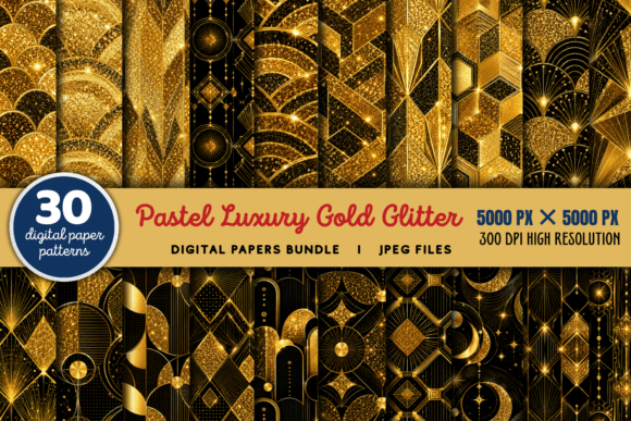 Download Pastel Luxury Gold Glitter Backgrounds - Premium Bundle