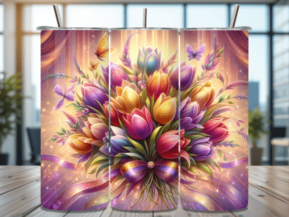 Download Golden Sparkle Tulip Tumbler Wrap - Golden sparkle Collection
